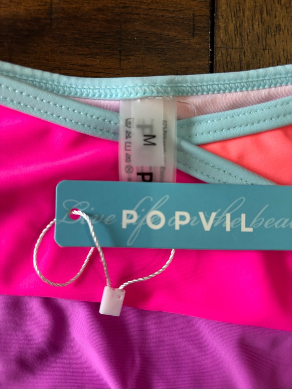 Popvil Colorblock Bikini Set in Pink & Orange and purple - Picture 4 of 6
